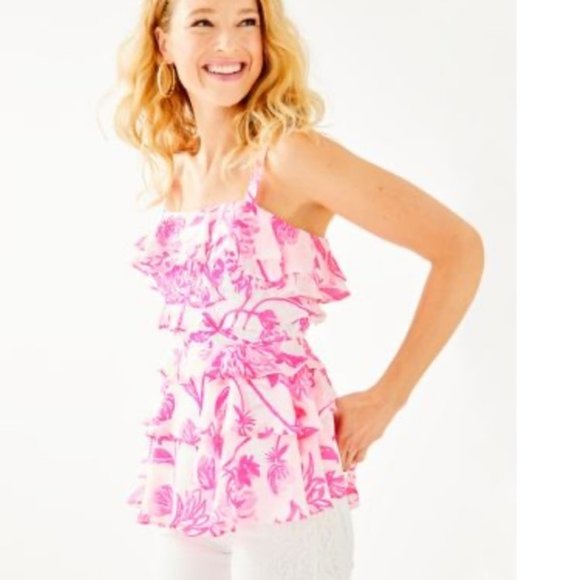 Lilly Pulitzer Tops - Lilly Pulitzer Olive Top Resort White